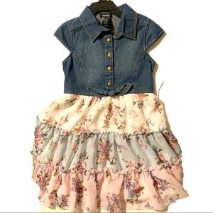 Denim & Floral Skirt Dress